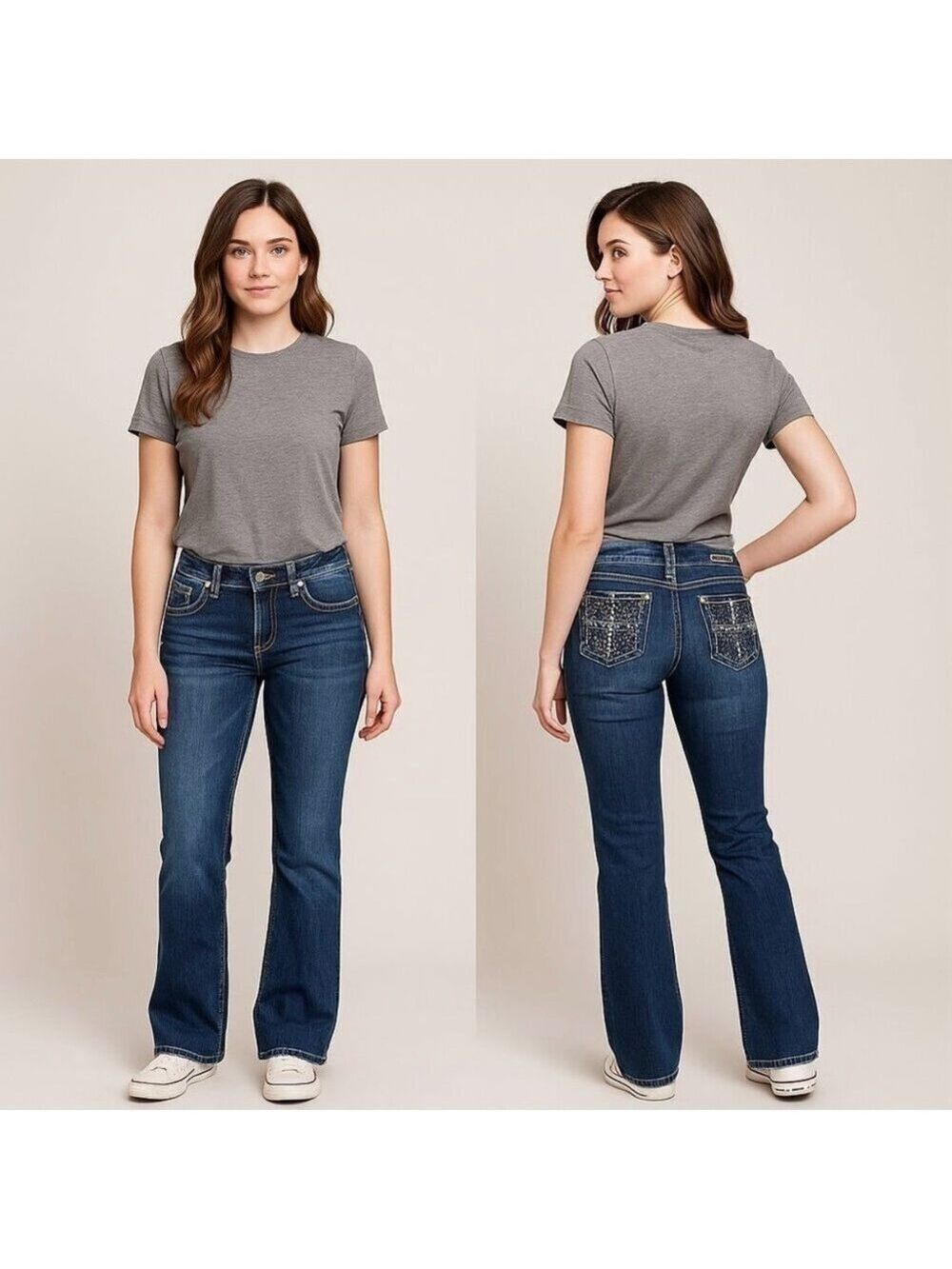 MISS CHIC Low Rise Bootcut Jeans Size 5 - Picture 13 of 13